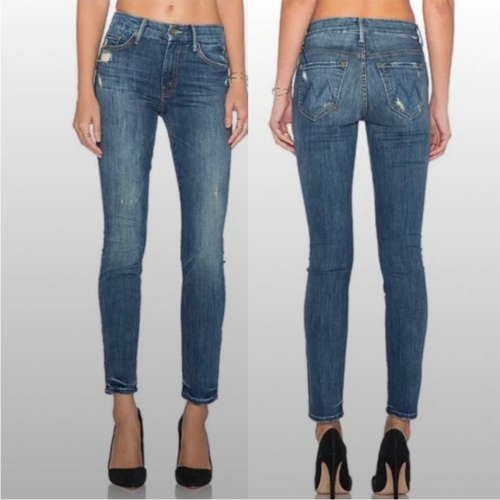 Mother High Waisted Looker Skinny Jeans In Doodling Damsel Size 26 $258